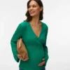 Bodycon-Fit-Top mit V-Ausschnitt