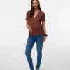 Bodycon-Fit-Top mit V-Ausschnitt