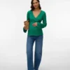 Bodycon-Fit-Top mit V-Ausschnitt