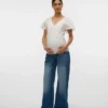 Jeans mit weitem Bein und mittlerer Taillenhöhe