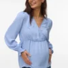 Oberteil mit V-Ausschnitt und elastischen Bündchen in Regular-Fit