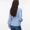 Oberteil mit V-Ausschnitt und elastischen Bündchen in Regular-Fit