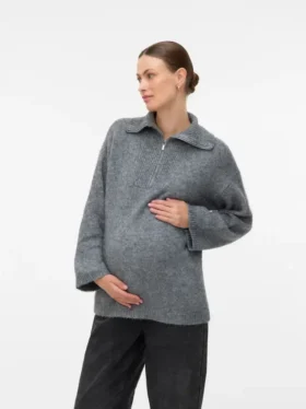 Pullover mit normaler Passform und hohem Kragen