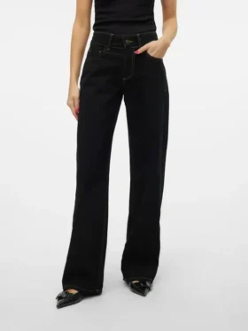 Snrancy Jeans mit mittlerer Leibhöhe und weitem Bein