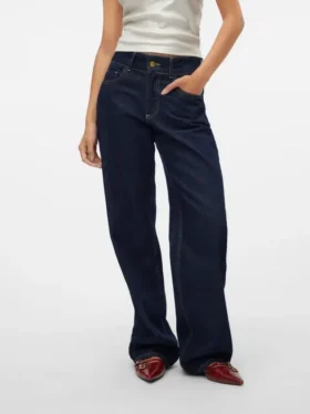 Snrancy Jeans mit mittlerer Leibhöhe und weitem Bein