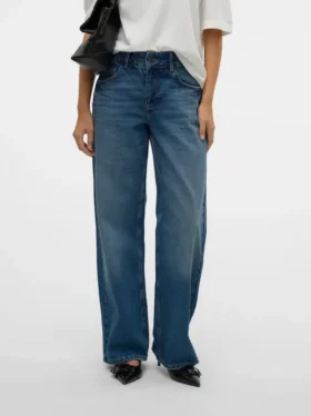 Snrancy Jeans mit mittlerer Leibhöhe und weitem Bein