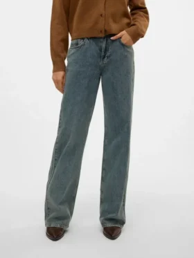 Snrancy Jeans mit mittlerer Leibhöhe und weitem Bein