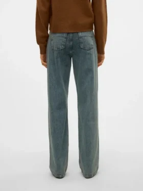 Snrancy Jeans mit mittlerer Leibhöhe und weitem Bein