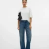 Snrancy Jeans mit mittlerer Leibhöhe und weitem Bein