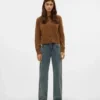 Snrancy Jeans mit mittlerer Leibhöhe und weitem Bein