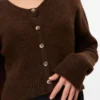 Strickcardigan mit Rundhalsausschnitt und normaler Passform aus Strickwaren