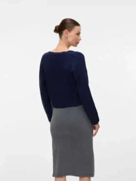 Strickjacke mit V-Ausschnitt aus Strickwaren in regulärer Passform
