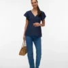 Top mit V-Ausschnitt in Regular-Fit