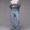 Topshop Baggy-Fit-Jeans mit niedriger Taille