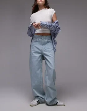 Topshop Baggy-Fit-Jeans mit niedriger Taille