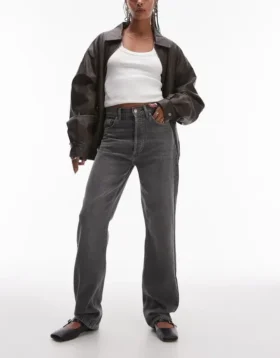 Topshop-Jeans mit hoher Taille und geradem Schnitt
