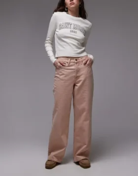 Topshop Jeans mit mittlerer Leibhöhe und lockerer Passform