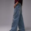 Topshop Jeans mit mittlerer Leibhöhe und weitem Bein