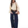 Topshop-Jeans mit niedriger Taille und lockerer Passform