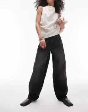Topshop-Jeans mit niedriger Taille und lockerer Passform