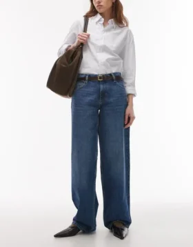 Topshop-Jeans mit niedriger Taille und lockerer Passform