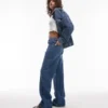 Topshop-Jeans mit niedriger Taille und weitem Bein