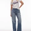 Topshop Straight-Fit-Jeans mit mittlerer Leibhöhe