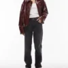 Topshop Straight-Fit-Jeans mit mittlerer Leibhöhe