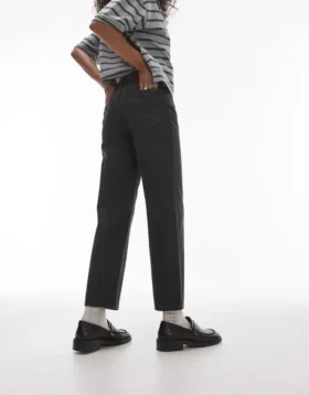 Topshop Straight-Fit-Jeans mit mittlerer Leibhöhe