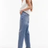Topshop Straight-Fit-Jeans mit mittlerer Leibhöhe