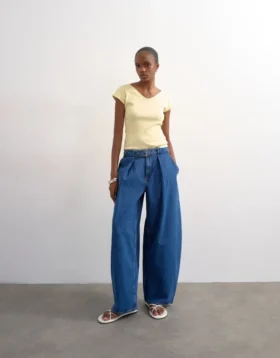 Tsbelle Mid Rise Barrel Fit Jeans