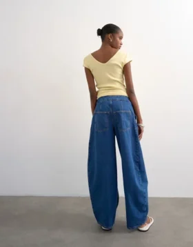 Tsbelle Mid Rise Barrel Fit Jeans