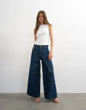 Tseva Jeans mit mittlerer Leibhöhe und weitem Bein