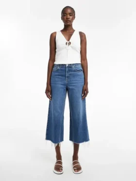 Tsvera High Rise Wide Fit – Cropped-Jeans