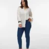 Vmclusia Slim-Fit-Jeans mit hoher Taille