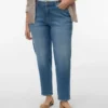 Vmctessa-Stretch-Jeans mit hoher Leibhöhe im Mom-Fit
