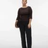 Vmctessa-Stretch-Jeans mit hoher Leibhöhe und weitem Bein