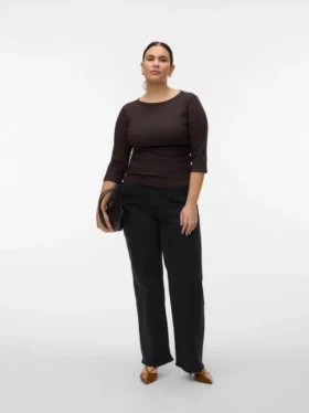 Vmctessa-Stretch-Jeans mit hoher Leibhöhe und weitem Bein