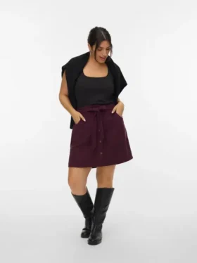 Vmcvilja Kurzer Cordrock-Shorts mit hoher Taille