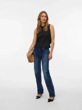 Vmella Mid-Rise-Jeans in gerader Passform