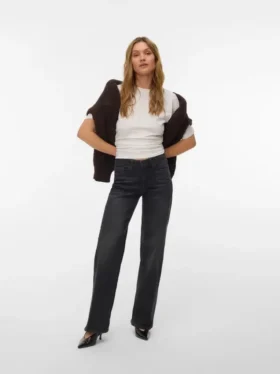 VMLexi-Stretch-Jeans mit mittlerer Leibhöhe und weitem Bein