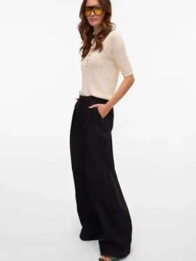 Vmpennie Jeans mit hoher Leibhöhe und weitem Bein