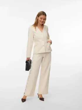 Vmrae Jeans mit hoher Leibhöhe und weitem Bein