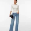 Vmsandie – Stretch-Jeans mit mittlerer Leibhöhe und weitem Bein