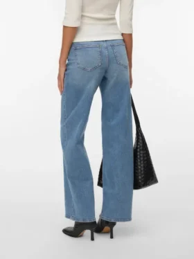 Vmsandie – Stretch-Jeans mit mittlerer Leibhöhe und weitem Bein