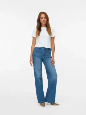 Vmtessa Jeans mit hoher Leibhöhe und weitem Bein