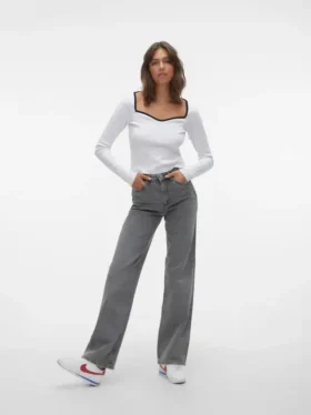 Vmtessa Jeans mit hoher Leibhöhe und weitem Bein