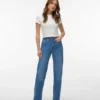 Vmtessa-Stretch-Jeans mit hoher Leibhöhe und weitem Bein