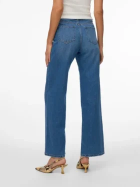 Vmvega Jeans mit hoher Leibhöhe und weitem Bein