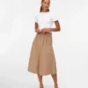 Vmvienna Midi-Rock aus Cord mit hoher Taille
